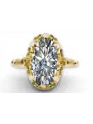 Кольцо Винтаж стиль Циркон 14-кв Желтое золото vrc134y